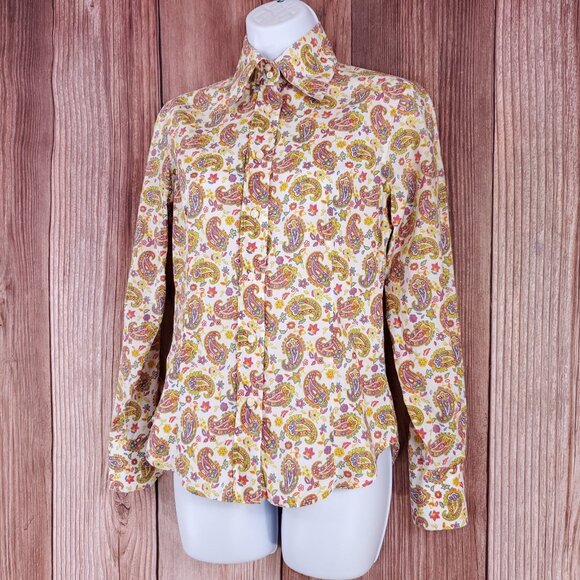 ETRO Milano Womens Size 40 US Small Paisley LS Button Up Shirt Made in Italy - Picture 4 of 14